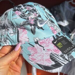 Nike Women's Floral Hat - Light Blue and Pink